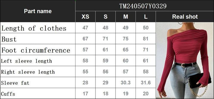 2025 Women’s Off-Shoulder Crop Top – Slim Fit Autumn/Winter Streetwear