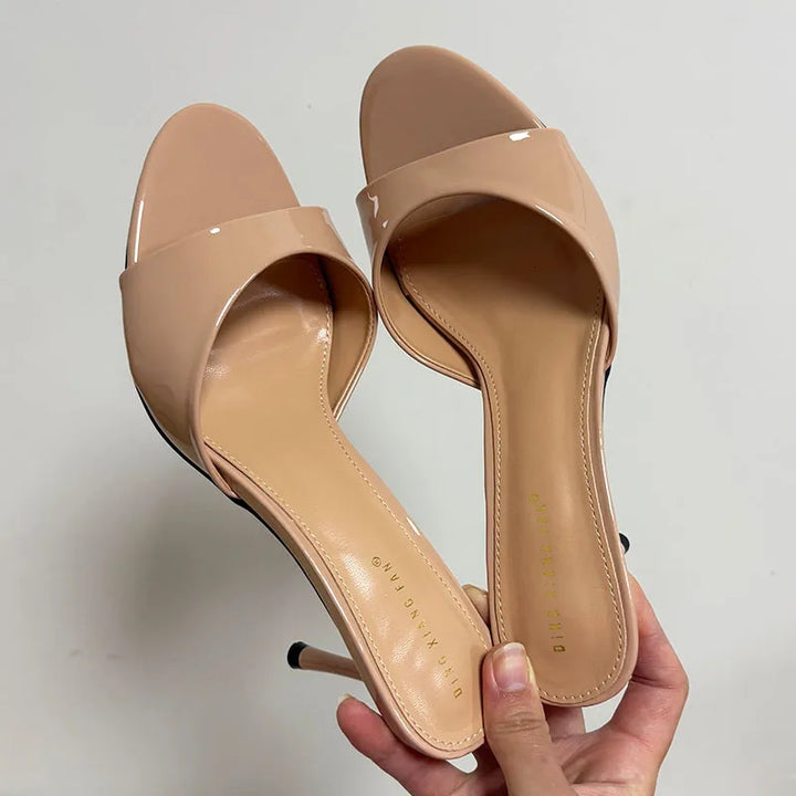 Women’s Heeled Slides – Round Toe Thin Heel Sandals