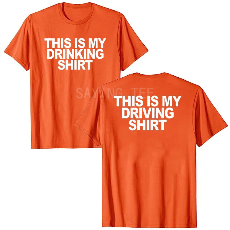 This Is My Drinking Shirt and Driving Shirts Funny Quotes T-Shirt Letters Printed Sayings Graphic Tee Tops Short Sleeve Blouses