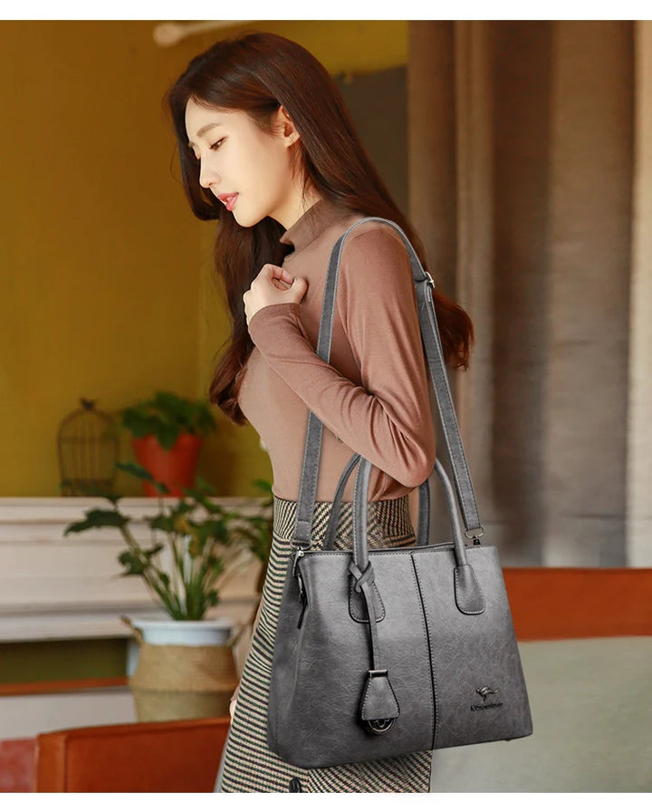 Women’s PU Leather Tote & Crossbody Handbag – Large Shoulder Bag