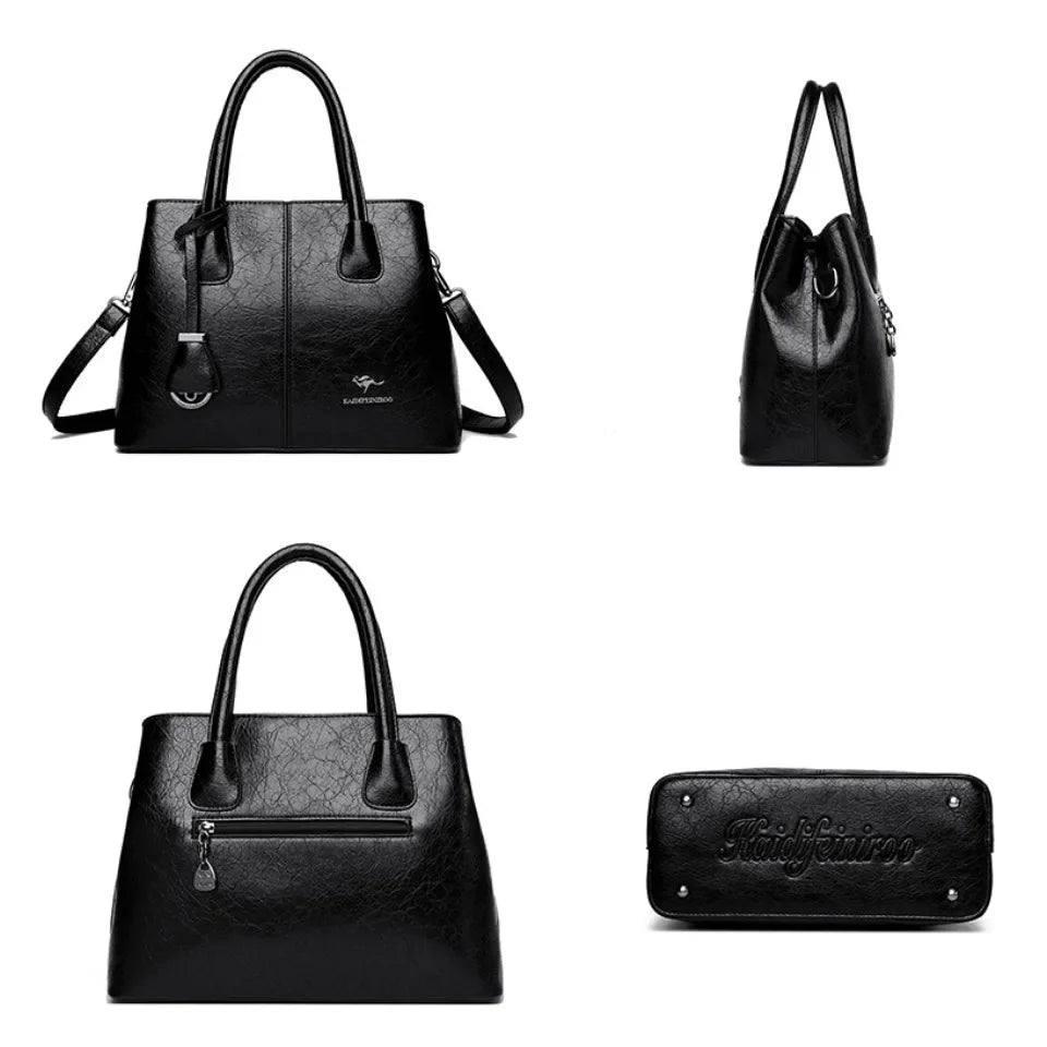 Women’s PU Leather Tote & Crossbody Handbag – Large Shoulder Bag