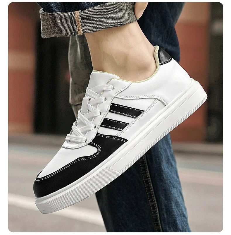 Shoes for Men Four Season Vulcanized Footwear Non-slip Casual Sneakers Fashion New Leather Round Toe Walking shoes tenis jeans