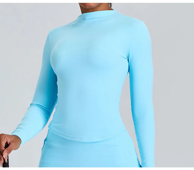 Yoga Shirts For Women Long Sleeve Fitness Long Sleeve Running Gym Clothes Workout Dry Fit Breathable High Elastic Sports Top