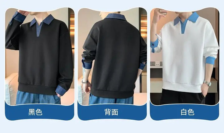 Men’s Spring/Autumn Sweatshirt – Trendy Loose Fit, Casual Long Sleeve