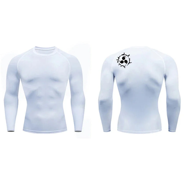 Graphic Compression Shirts for Men Athletic Quick Dry Rash Guard Stretchy Baselayers Undershirts Gym Workout Running Tshirt Tops