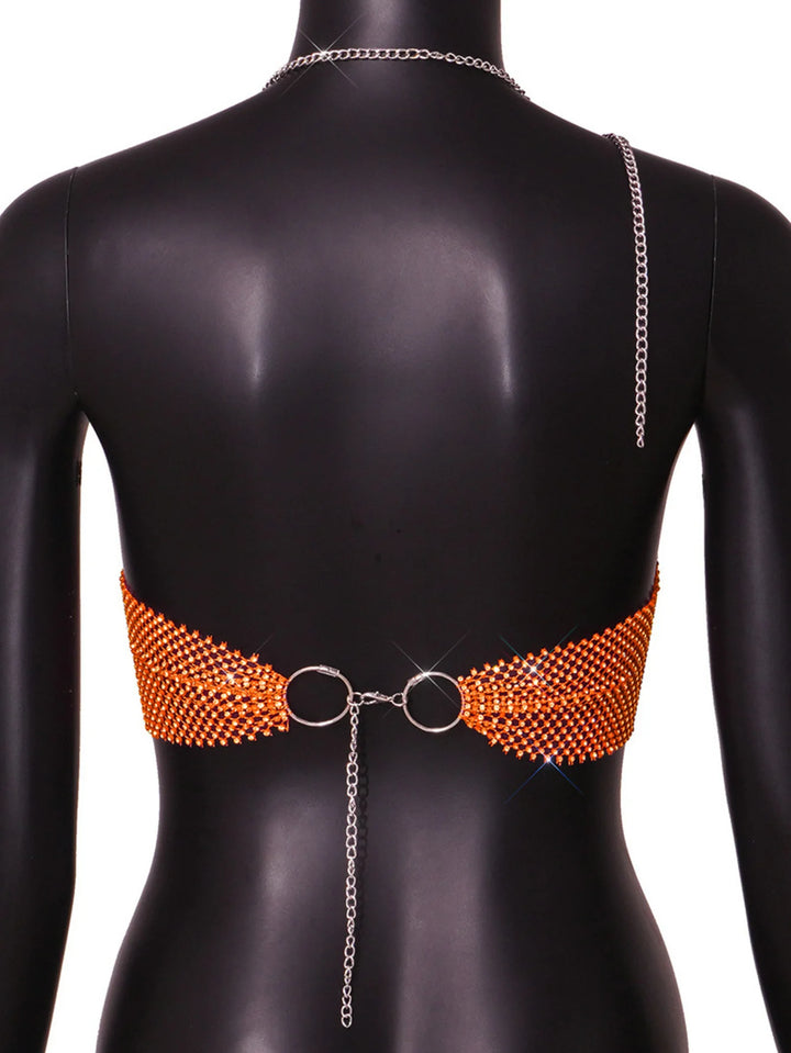 Sexy black White Summer crop top women festival Beach club outfits Party tank top t shirt woman Halter Rhinestones tops topy Hot