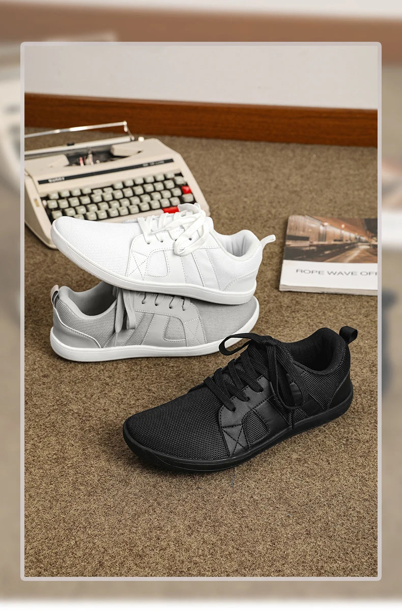 New Minimalist Shoes for Men Wide Toe Barefoot Zero Drop Shoes Casual Breathable Mesh Lightweight Walking Sneakers Man