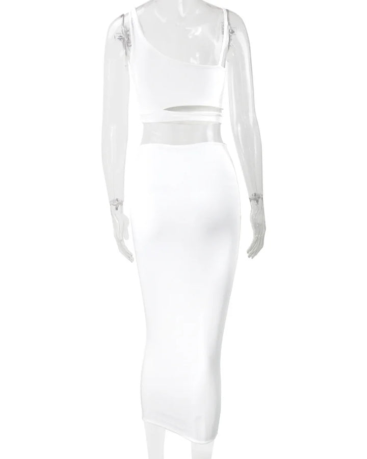 Women Dress Elegant Long Dresses Party Night Dress Women Dresses Woman Female Clothing Sexy Pleated Hollowout Two-piece Dress