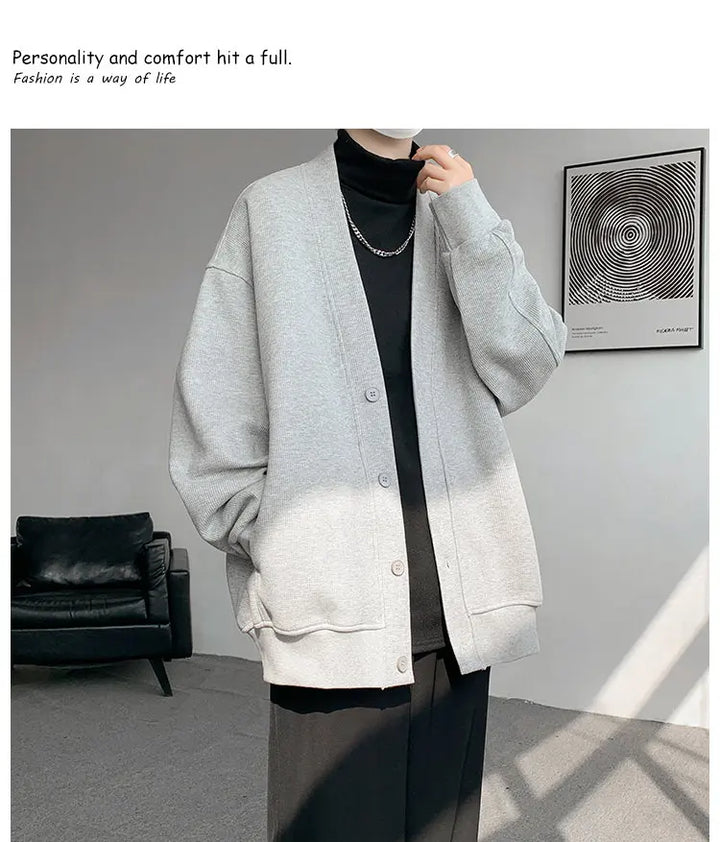 Plus Size Men’s Sweatshirt M–8XL – Heavy Blend Single-Breasted Autumn Jacket