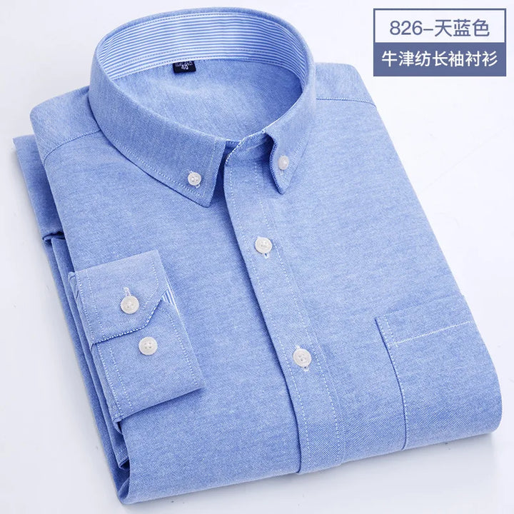 Men's Long Sleeve Shirt Non-Ironing Oxford Spinning Spring Summer Autumn Slim Casual Comfortable All Fashion Fast Color Shirt