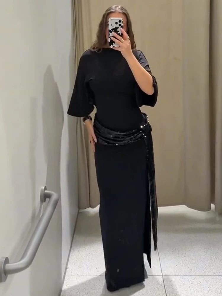 Women's Dresses Evening Dress Sexy Backless Formal Wear Elegant Party Sexy Clothes Velvet Backless Sleevele Midi Dress Gown Wear