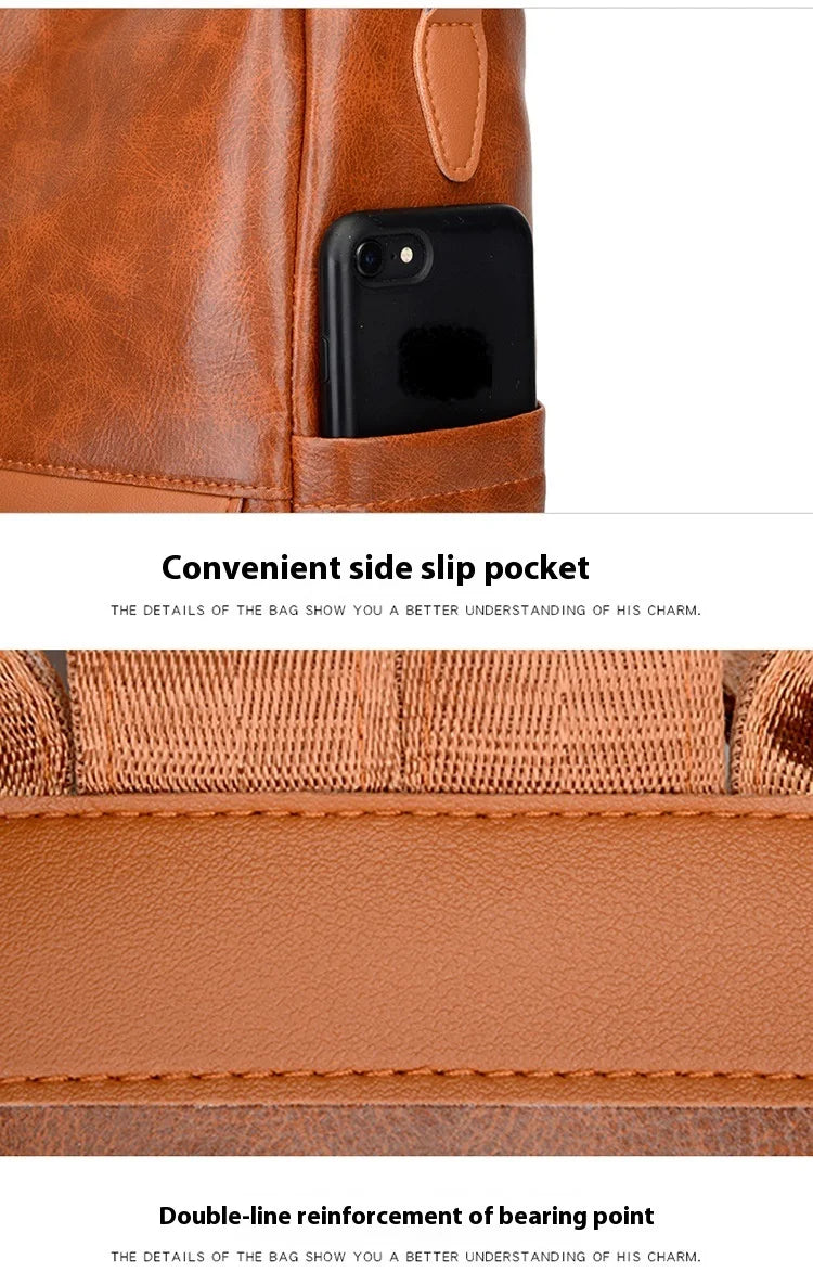 Women’s PU Leather Backpack – Fashion Daypack Shoulder Handbag