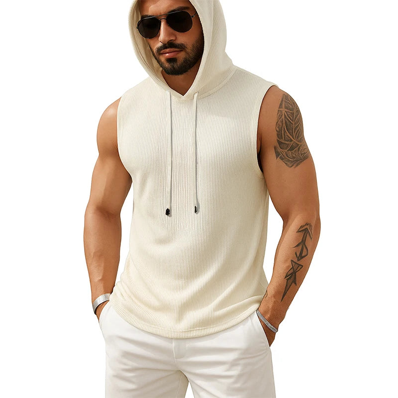 Men’s Hooded Tank Top – Sleeveless Muscle Fit Streetwear Tee