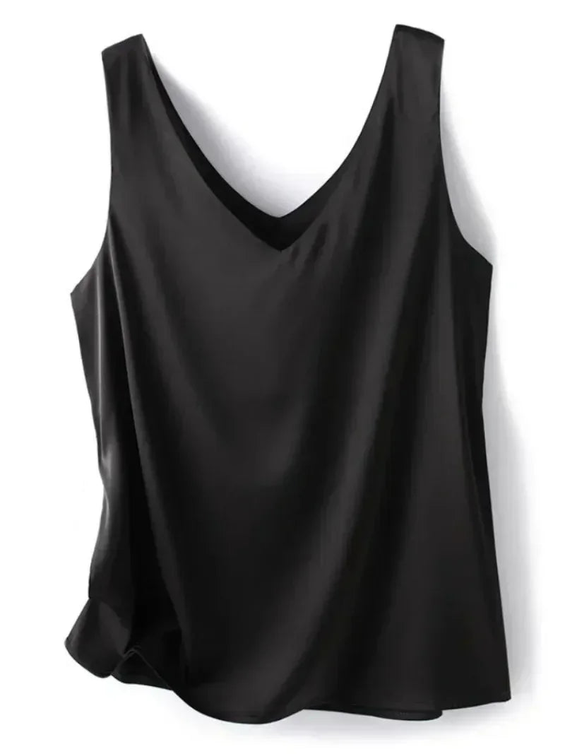 2025 Women’s Satin Silk Camisole – Sleeveless V-Neck Summer Tank Top