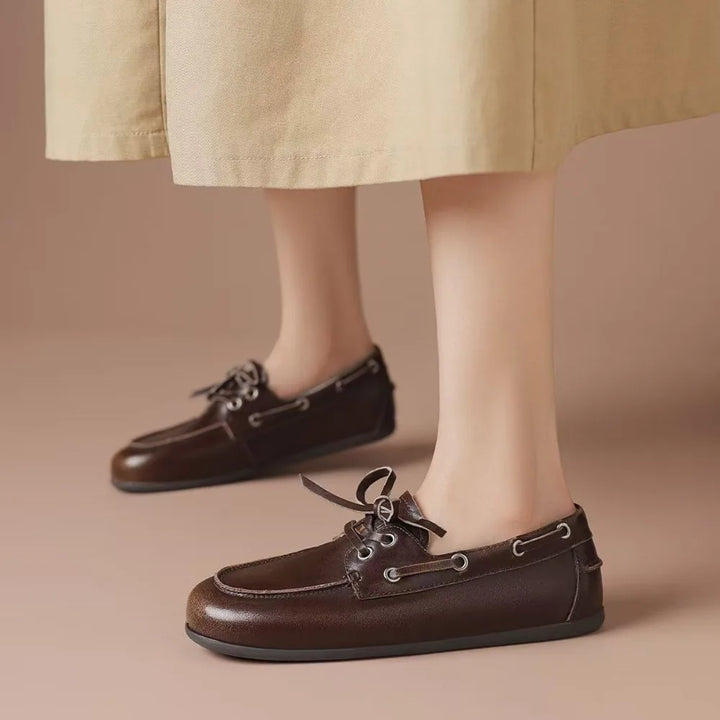 Women’s Leather Loafers – Soft-Soled Retro Spring/Autumn Shoes 2026