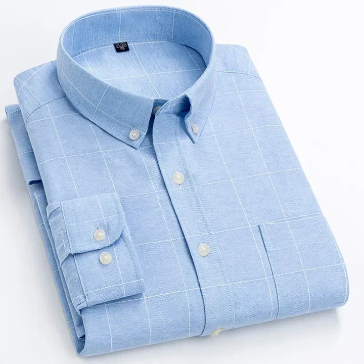Men's Long Sleeve Shirt Spring Summer Autumn Winter Oxford Woven Slim Free Ironing Comfortable Soft Casual Fashion Simple Work