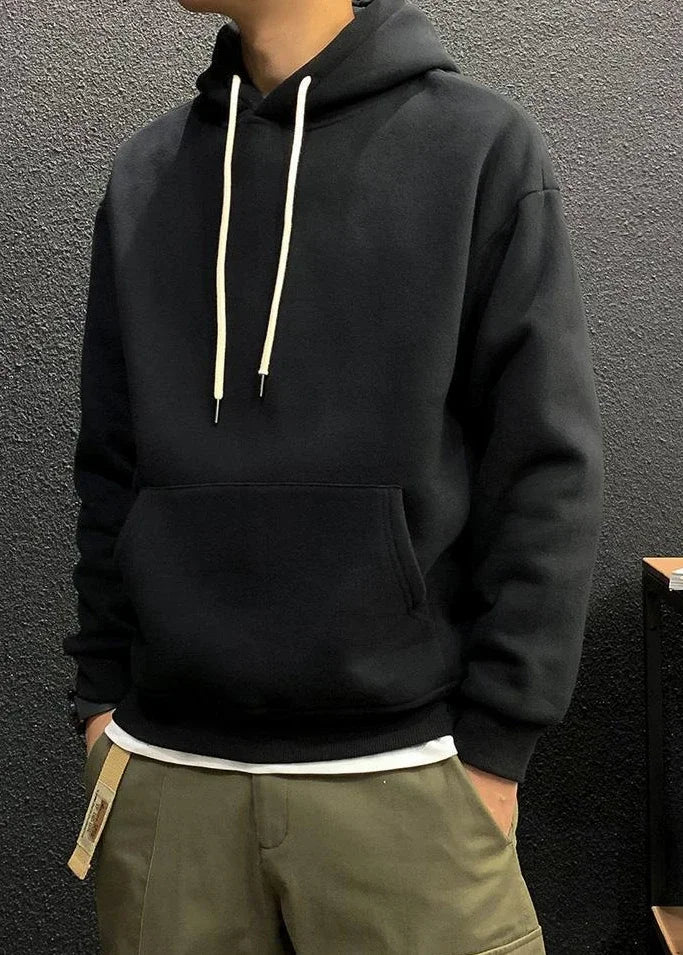 Sweatshirts For Man Fleeced Green Men's Clothing Hooded Hoodies Solid Simple Elegant Hot Offers Sweat Shirt Welcome Deal Cheap