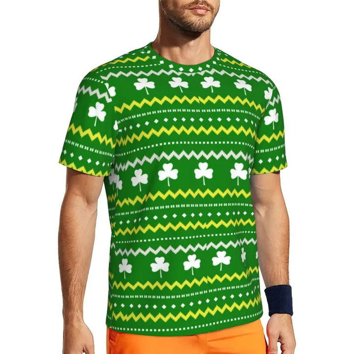 Sportswear T Shirt For Man Irish St Patricks Day T Shirts Hippie Green Plaid Summer Tees O Neck Streetwear Design Clothing Gift