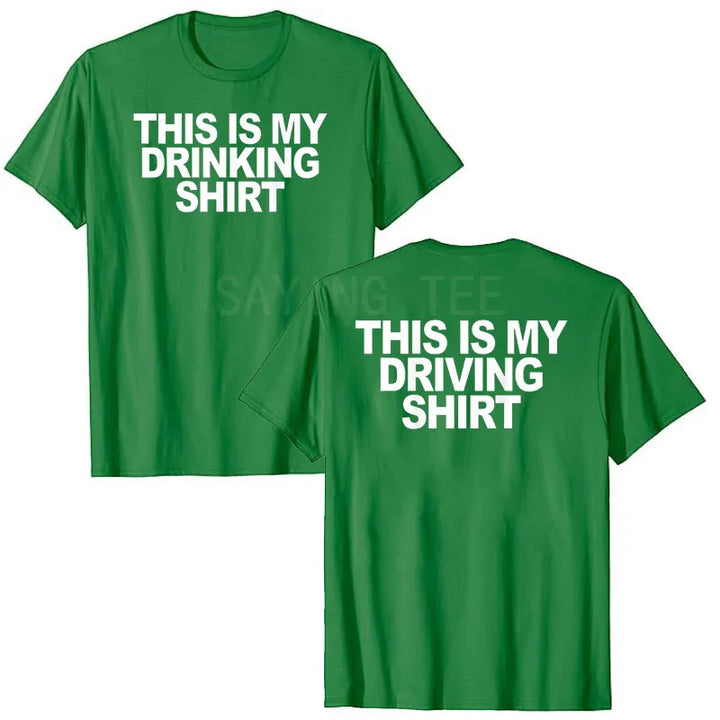 This Is My Drinking Shirt and Driving Shirts Funny Quotes T-Shirt Letters Printed Sayings Graphic Tee Tops Short Sleeve Blouses