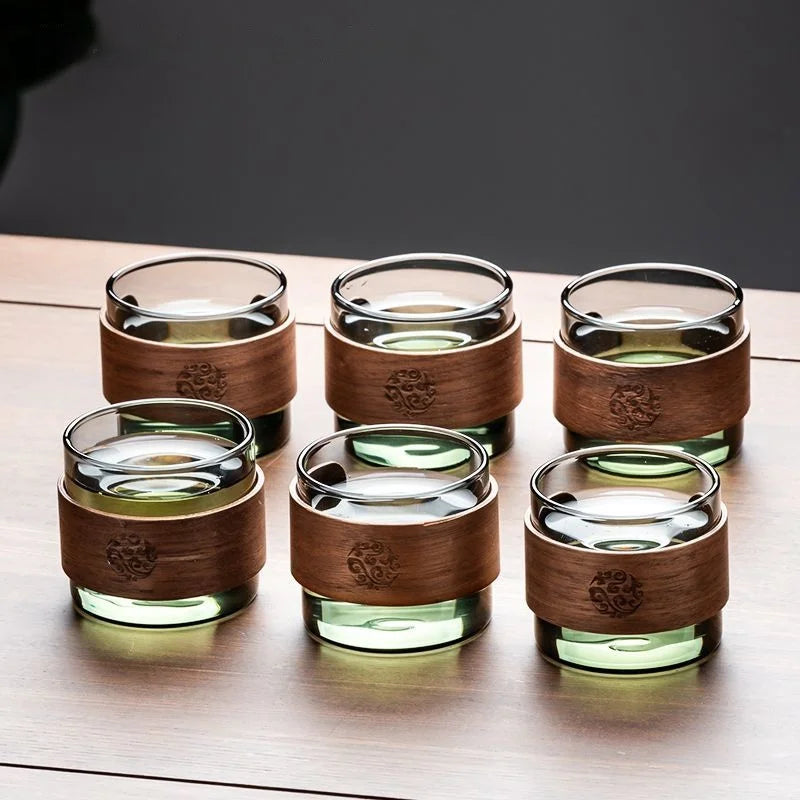 إبريق شاي زجاجي من TeaLuxe™ مع أكواب شاي