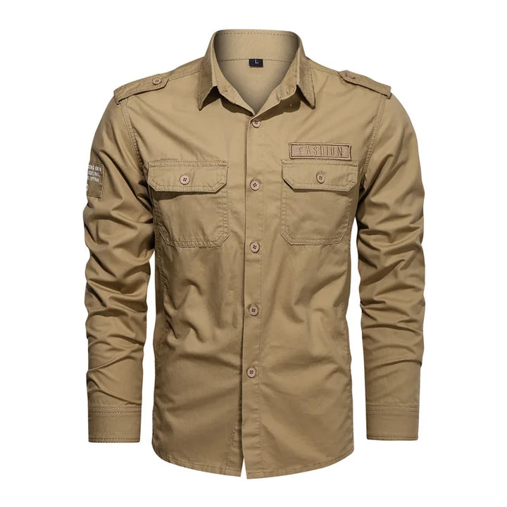 Cotton Shirt Men Casual Solid Long Sleeve Blouses High Quality Militar Overshirt Brand Clothing Black Cargo Shirts for Men 6XL