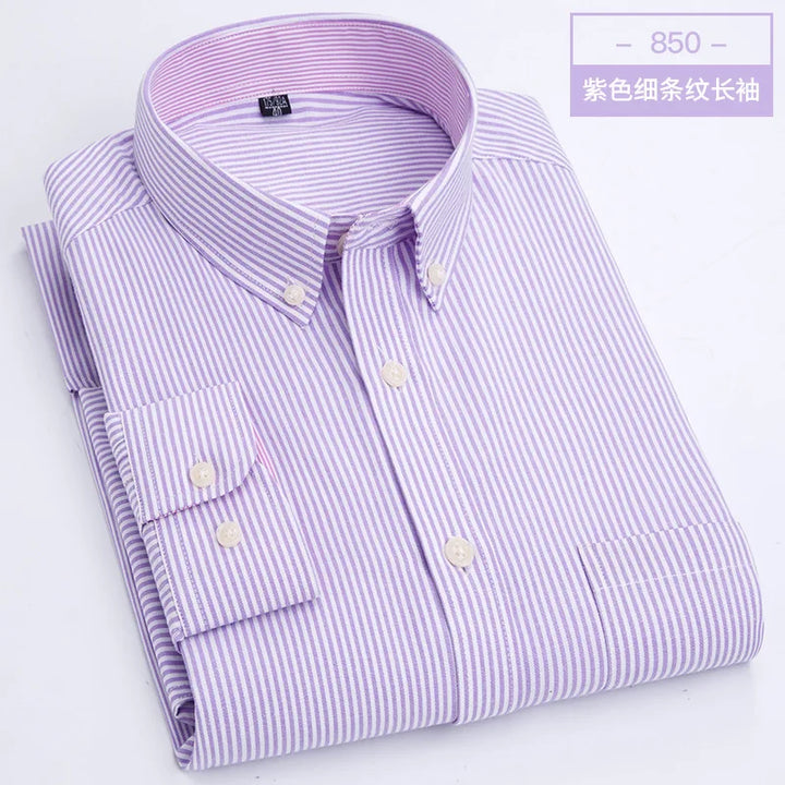 Men's Long Sleeve Shirt Non-Ironing Oxford Spinning Spring Summer Autumn Slim Casual Comfortable All Fashion Fast Color Shirt