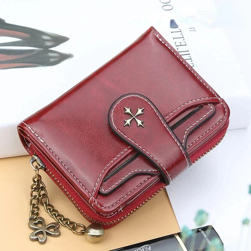 Women’s PU Leather Wallet – Small Coin Card Holder Short Clutch Purse
