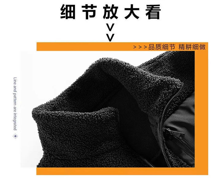 Men’s Warm Polar Fleece Jacket – Casual Outdoor Winter Coat