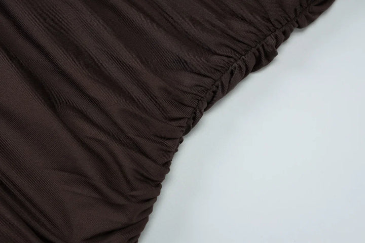 Woman Clothing O-neck Sleeveless Tunics High Slit Long Dress Streetwear Y2K Female High Waist Ruched Solid Holiday Party Dresses