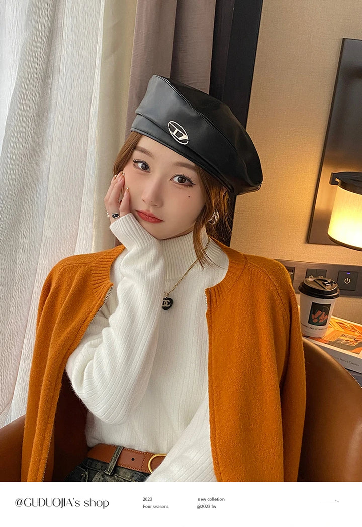 2025 Women’s Turtleneck Sweater – Thick Velvet-Lined Winter Pullover