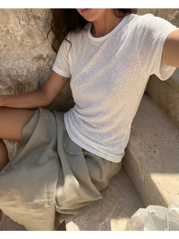 Hirsionsan 2026 New Basic Soft Elegant T Shirts Women Summer Autumn Loose Female Tees Ladies Chic Casual Knitted Soft Woman Tops