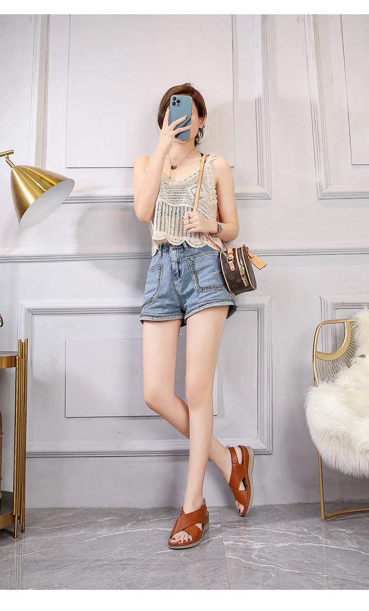 Women's sandals soft, breathable, non slip, lightweight comfortable suitable daily leisure  vacation thick soles sloping heels