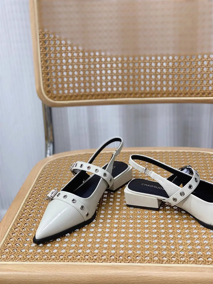 2025 Women’s Pointed Toe Sandals – Low Heels, Comfortable & Anti-Slip