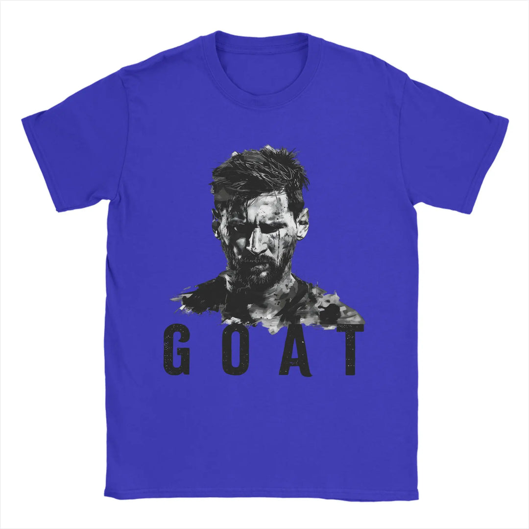 Men T-Shirts Football Messis Leisure Cotton Tee Shirt Short Sleeve  T Shirts Round Neck Clothing Unique