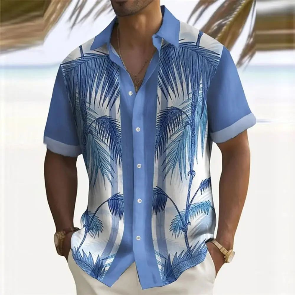 Hawaiian Shirts For Men Short Sleeve Tops New Coconut Treeo Graphic 3d Shirt Fashion Streetwear 5XL Summer Clothing Men's Blouse