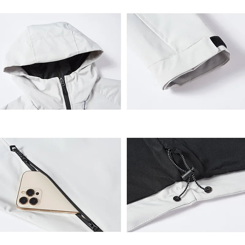 Men’s Hooded Outdoor Jacket – Waterproof Breathable Unisex Sports & Hiking Coat