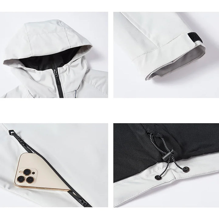 Men’s Hooded Outdoor Jacket – Waterproof Breathable Unisex Sports & Hiking Coat