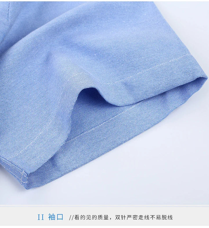 Men's Short-Sleeved Shirt, Summer Casual, Oxford Fabric, Solid Color, Simple, Trendy, Comfortable and High-Quality, Street Style