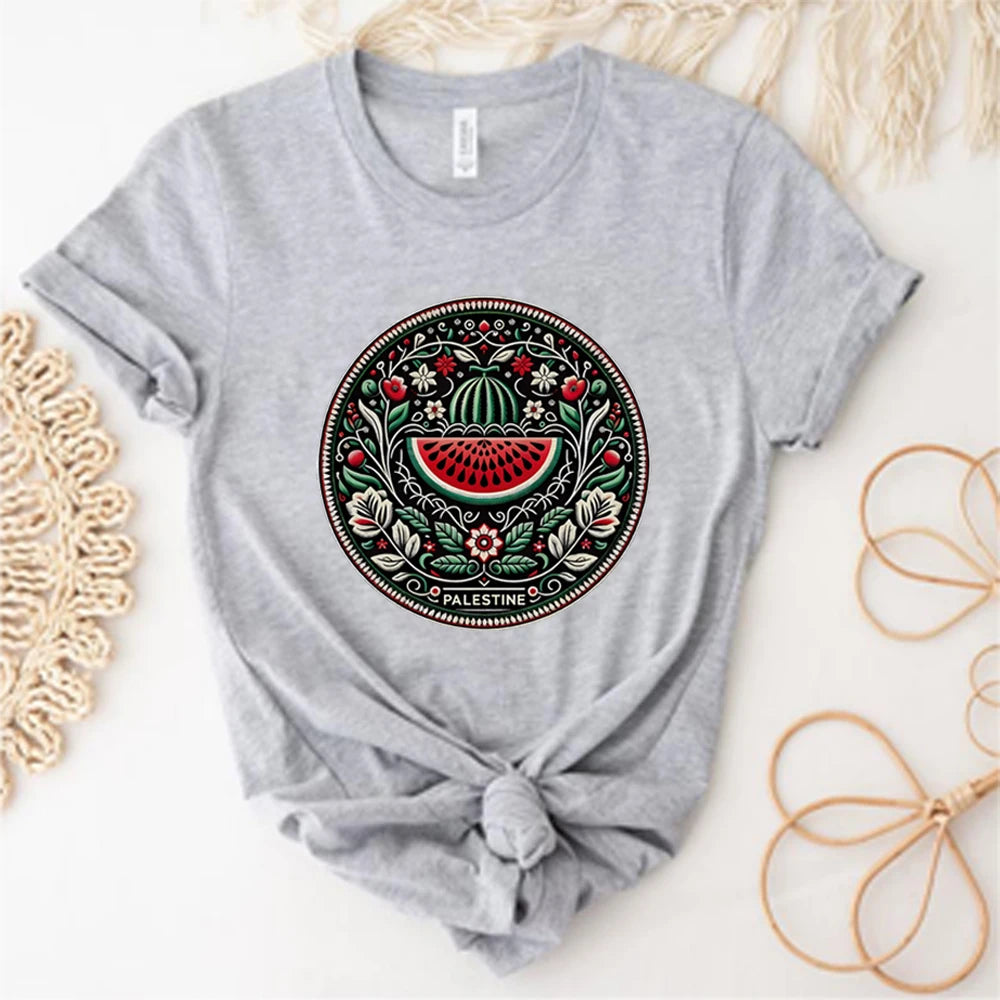 Watermelon Shirts Fruit Shirt Human Rights Tee Protest Tshirt Trendy Aesthetic Clothes Unisex Short Sleeves Top