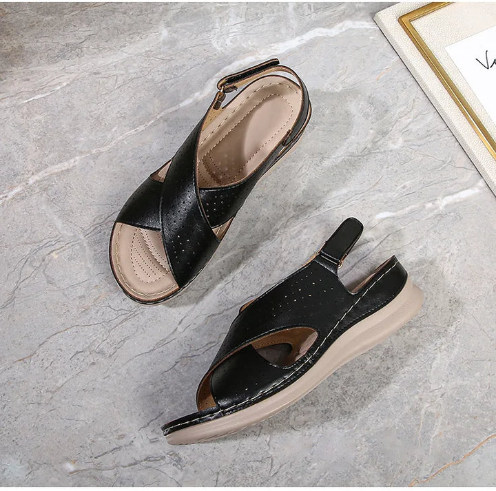 Women's sandals soft, breathable, non slip, lightweight comfortable suitable daily leisure  vacation thick soles sloping heels