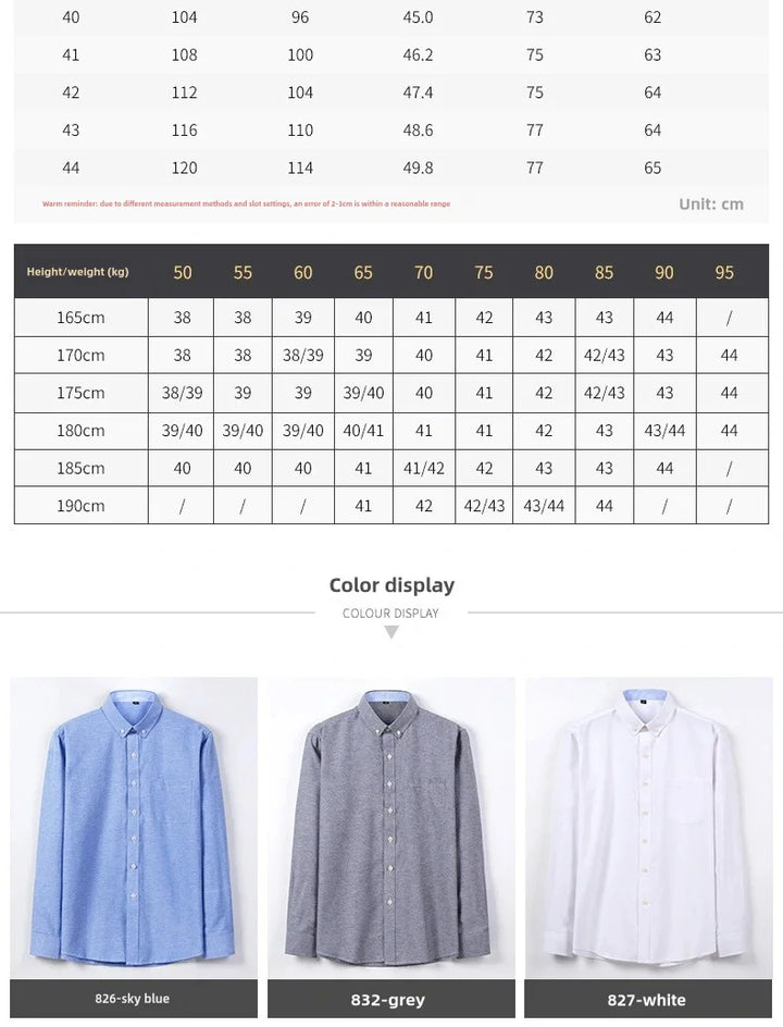 Men's Long Sleeve Shirt Non-Ironing Oxford Spinning Spring Summer Autumn Slim Casual Comfortable All Fashion Fast Color Shirt