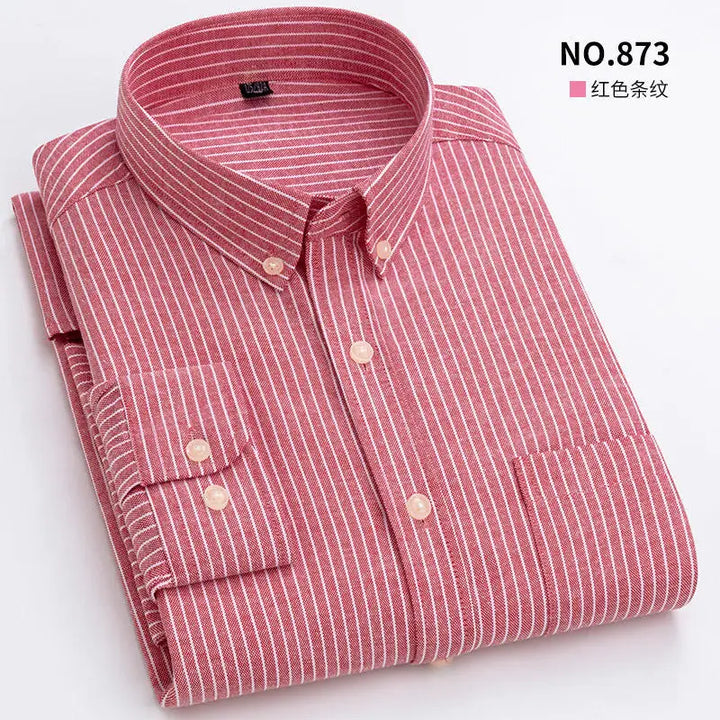 Men's Long Sleeve Shirt Non-Ironing Oxford Spinning Spring Summer Autumn Slim Casual Comfortable All Fashion Fast Color Shirt