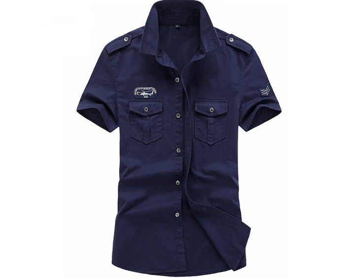 Spring Summer Men's Tactical Shirts Outdoor Men Cotton Shorts Sleeve Military Shirts Fashion Men Button Hiking Work Shirts