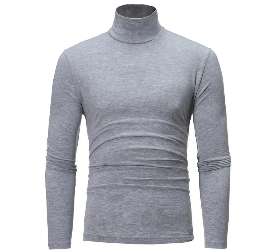 Men’s Warm Turtleneck Top – Slim Fit Long Sleeve, Autumn/Winter