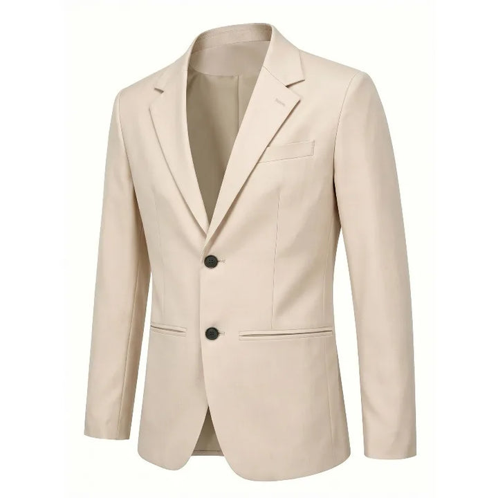 KIDWHXR Man Blazer Korean Slim Simple Solid Color Turn Down Collar Male Suit Outerwear Business Casual Long Sleeeve Men Coat