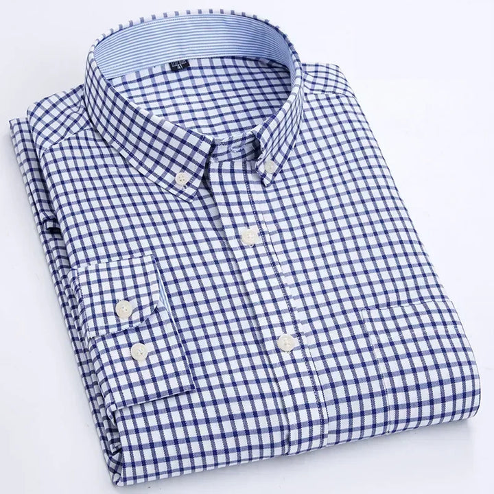 Men's Long Sleeve Shirt Spring Summer Autumn Winter Oxford Woven Slim Free Ironing Comfortable Soft Casual Fashion Simple Work