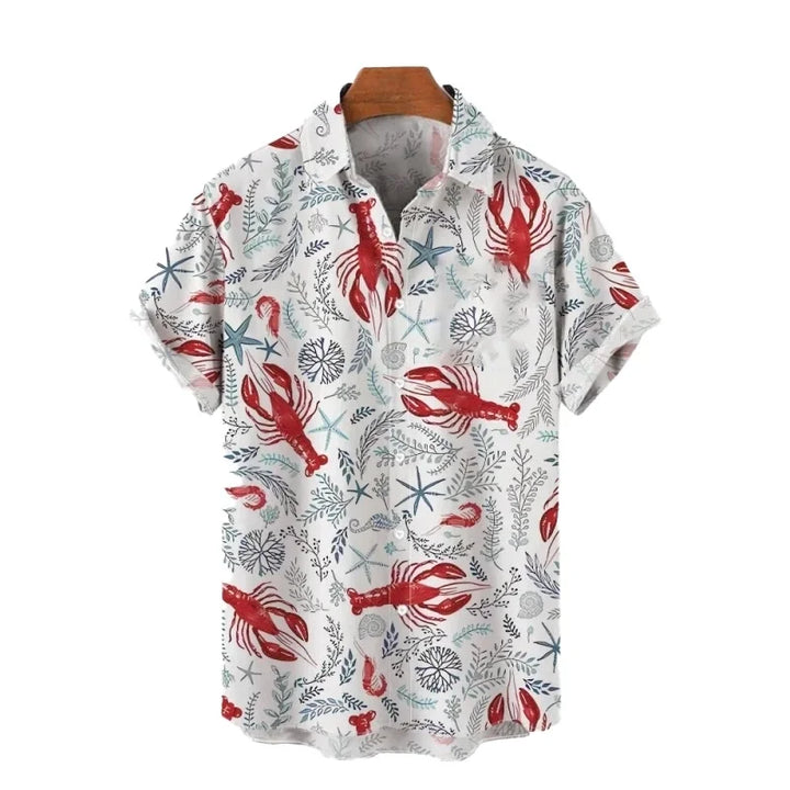 Hawaii-Strandhemd für Herren – Oversized Kurzarm