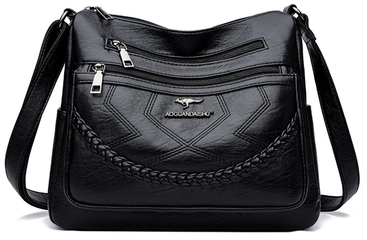 Luxury Women’s Leather Handbag – Multi-Pocket Crossbody & Shoulder Bag 2026