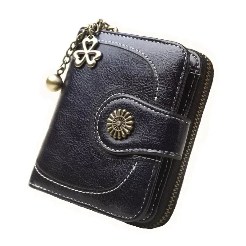 Women’s PU Leather Wallet – Small Coin Card Holder Short Clutch Purse