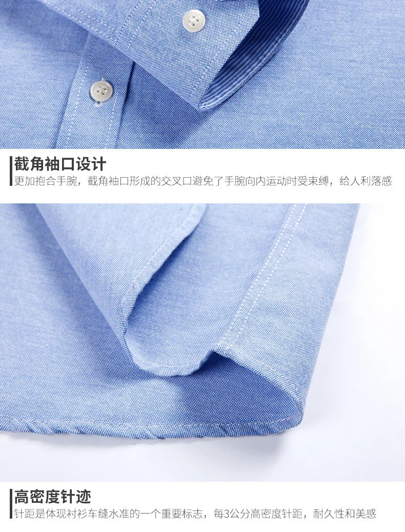 Men's Long Sleeve Shirt Spring Summer Autumn Winter Oxford Woven Slim Free Ironing Comfortable Soft Casual Fashion Simple Work